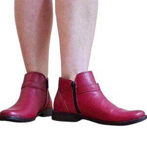 Aquilles Red Ankle Boots